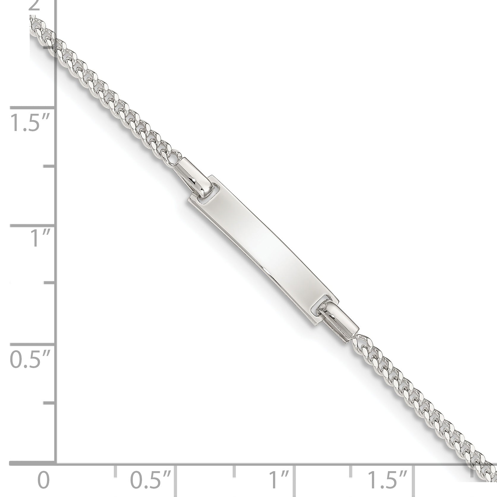 Sterling Silver Polished Childrens ID Curb Link 5in Plus 1in Ext. Bracelet