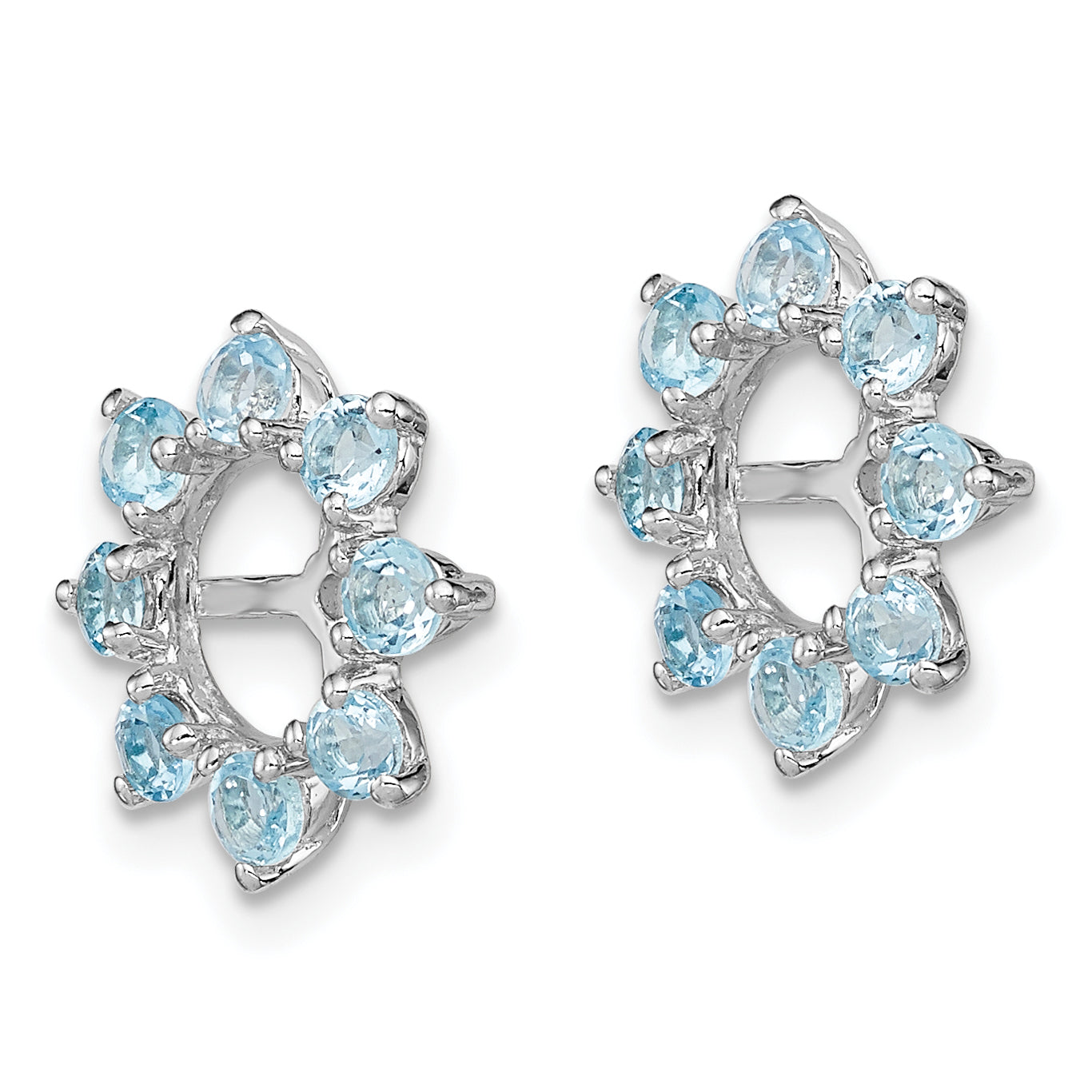 Sterling Silver Rhodium Swiss Blue Topaz Earring Jackets for Women Secondary image