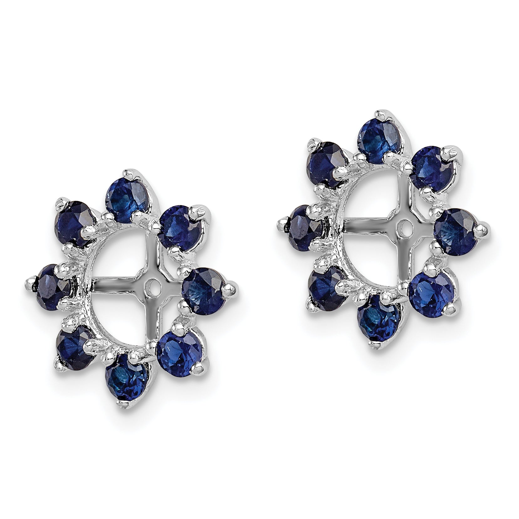 Sterling Silver 925 Sapphire Earring Jackets with Polished Rhodium Finish Secondary image