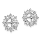 Sterling Silver 925 Earring Jackets with White Topaz & Diamond