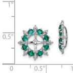 Sophia Jewelers Sterling Silver Rhodium Earring Jackets with Lab Created Emeralds