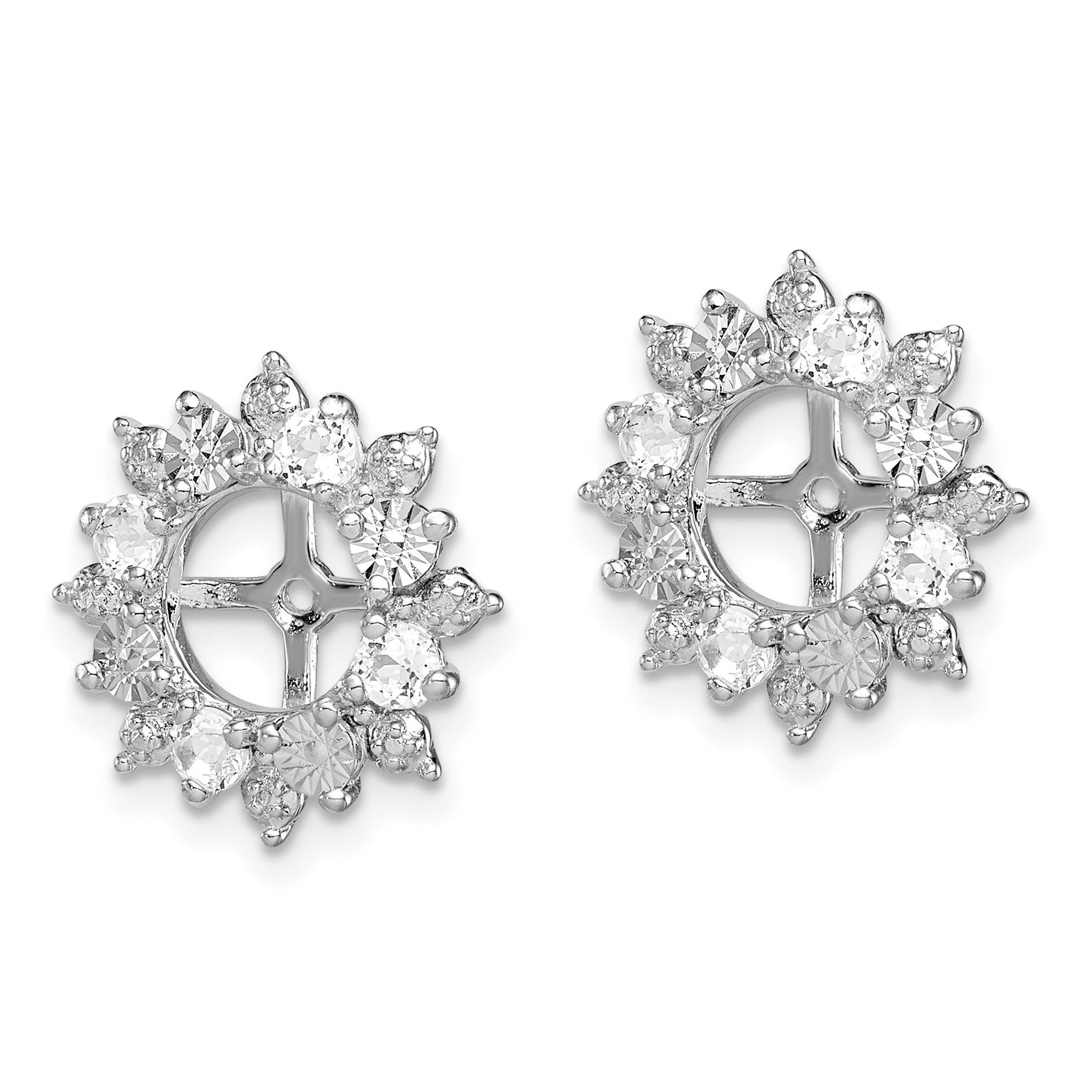 Sophia Jewelers Sterling Silver 925 White Topaz Earring Jackets with Rhodium Plating