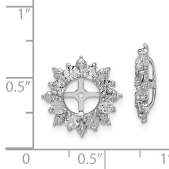 Sophia Jewelers Sterling Silver 925 White Topaz Earring Jackets with Rhodium Plating
