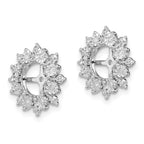 Sterling Silver 925 Rhodium Diamond Earring Jackets for Women