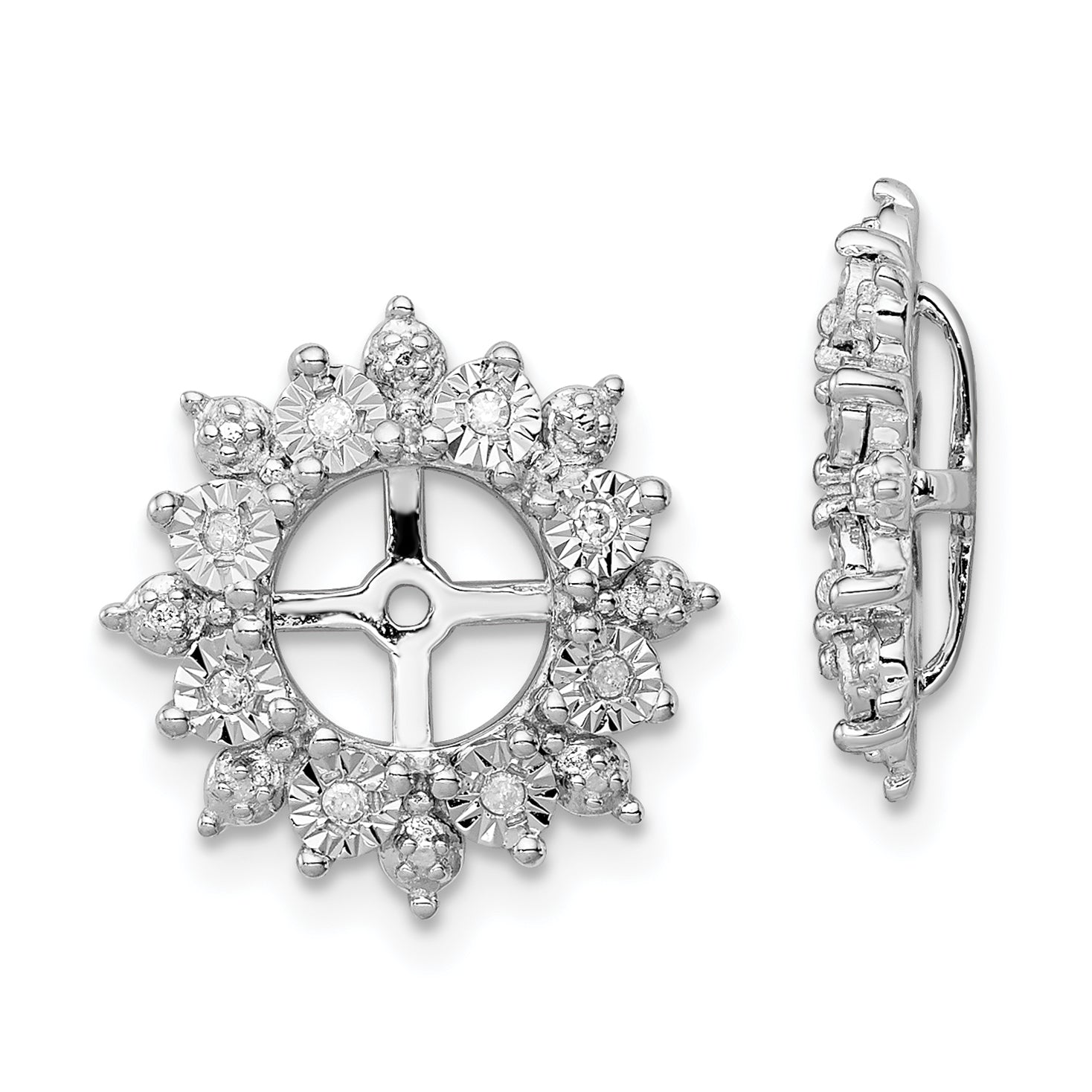 Sterling Silver Rhodium Diam. Earring Jacket Main image