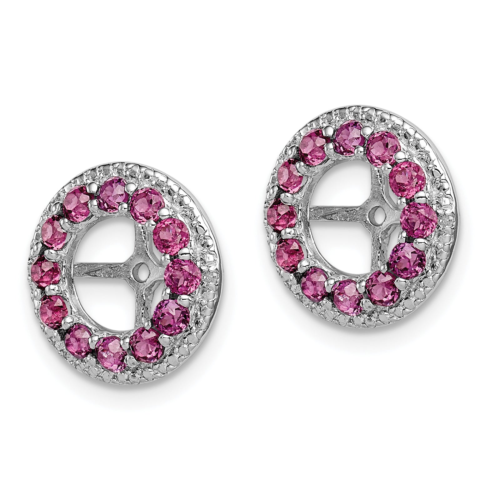 Sophia Jewelers Rhodium-Plated Sterling Silver Garnet & Diamond Jacket Earrings Secondary image