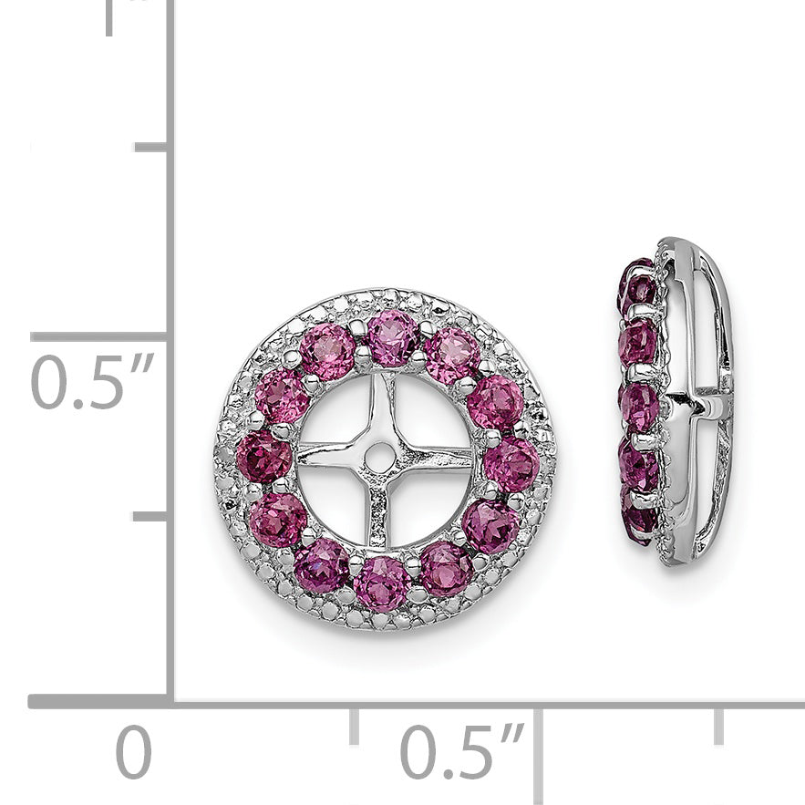 Sophia Jewelers Rhodium-Plated Sterling Silver Garnet & Diamond Jacket Earrings