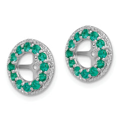 Sophia Jewelers Sterling Silver Emerald & Diamond Earring Jackets