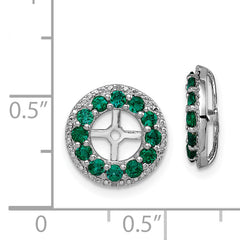 Sophia Jewelers Sterling Silver Emerald & Diamond Earring Jackets