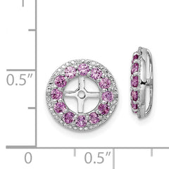 Sterling Silver Pink Sapphire Earring Jackets with Diamond Accents