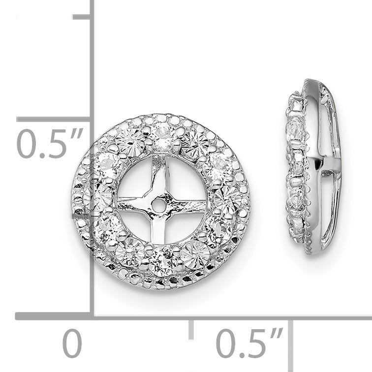 Sterling Silver 925 Earring Jackets with Natural White Topaz Elegance