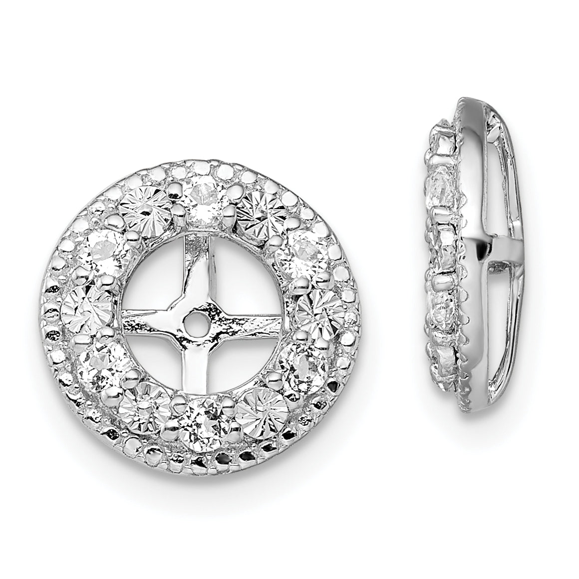 Sterling Silver 925 Earring Jackets with Natural White Topaz Elegance