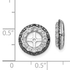 Sterling Silver Rhodium White Topaz & Black Sapphire Earring Jacket