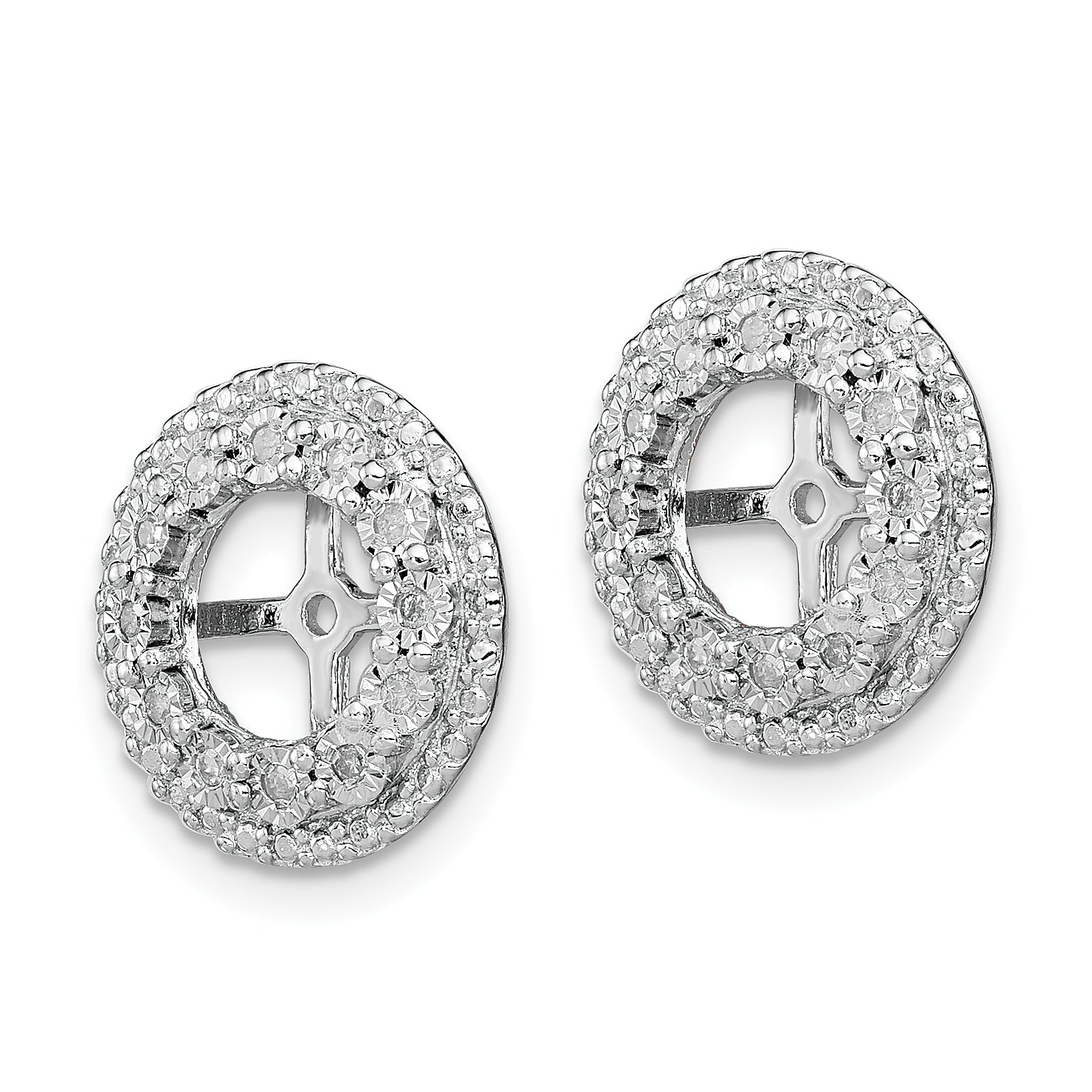 Sterling Silver Rhodium Diam. Earring Jacket Secondary image