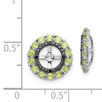 Sterling Silver Peridot & Black Sapphire Earring Jackets Polished & Rhodium-Plated