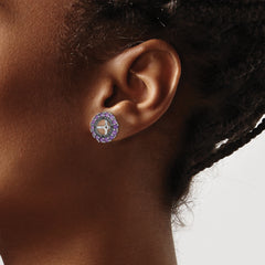 Sophia Jewelers Sterling Silver Amethyst & Black Sapphire Earring Jackets