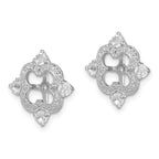 Sophia Jewelers Sterling Silver White Topaz & Diamond Earring Jackets Elegant Polished Finish