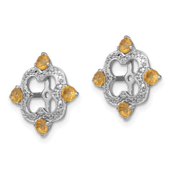 Sophia Jewelers Sterling Silver Earring Jackets with Citrine & Diamond Accents