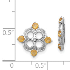 Sophia Jewelers Sterling Silver Earring Jackets with Citrine & Diamond Accents