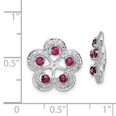 Sterling Silver Rhodolite Garnet and Diamond Earring Jackets Elegant Women's Jewelry