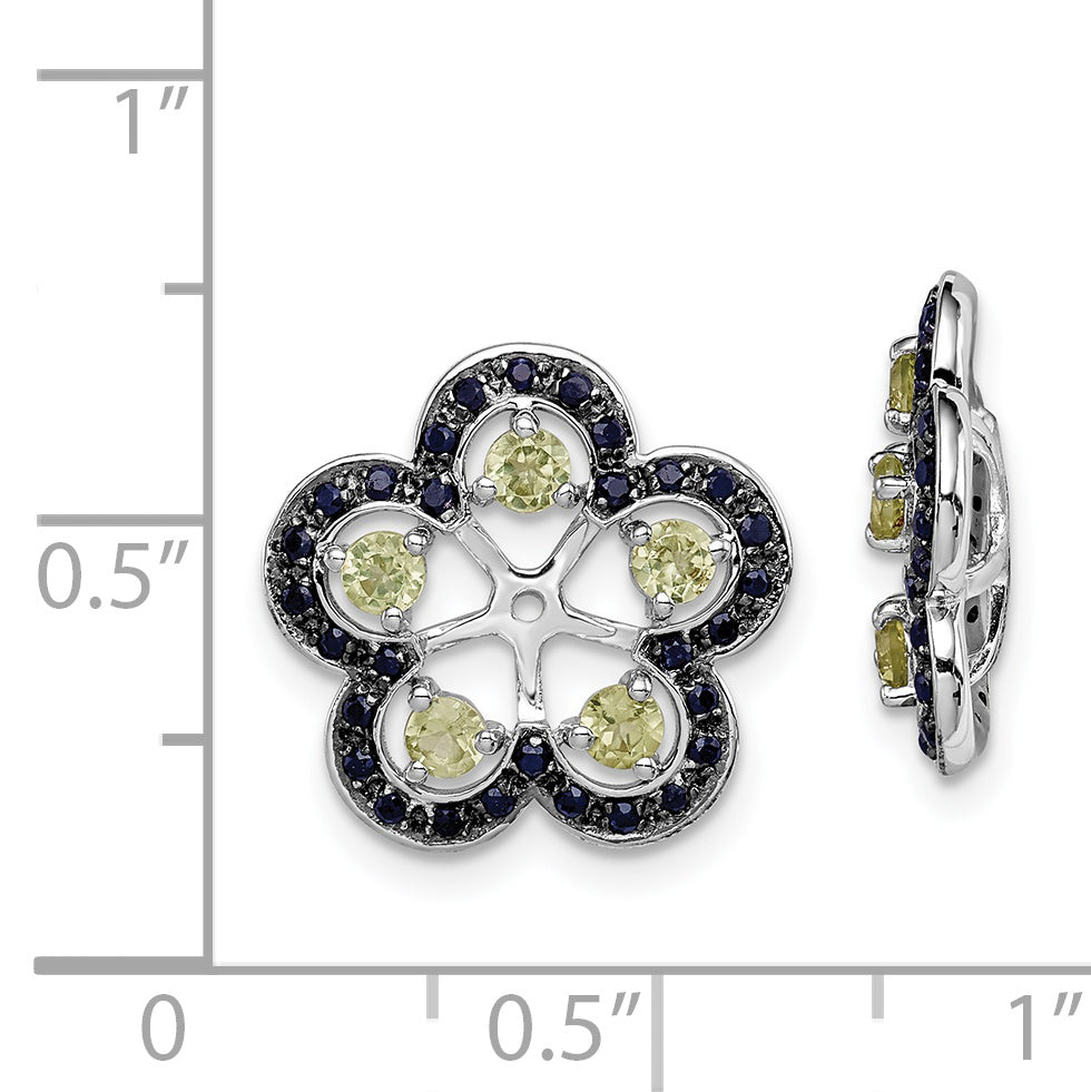 Sophia Jewelers Sterling Silver Peridot & Black Sapphire Earring Jackets Secondary image