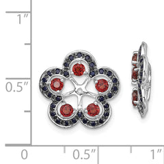 Sophia Jewelers Sterling Silver Garnet Black Sapphire Earring Jackets  Elegant Birthstone Design