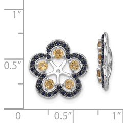 Sterling Silver Citrine & Black Sapphire Earring Jackets by Sophia Jewelers