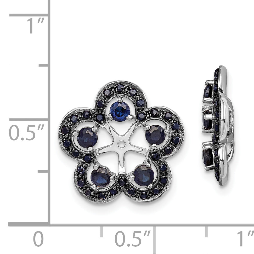 Sophia Jewelers Sterling Silver Sapphire Earring Jackets with Rhodium Plating Secondary image