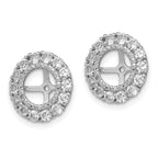 Sterling Silver Rhodium Diam. & White Topaz Earring Jacket