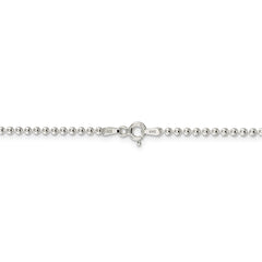 Sterling Silver 2mm Beaded Necklace