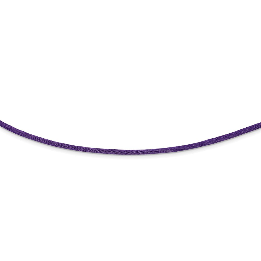 Sterling Silver 925 Purple Satin Necklace with Lobster Clasp in Elegant Design