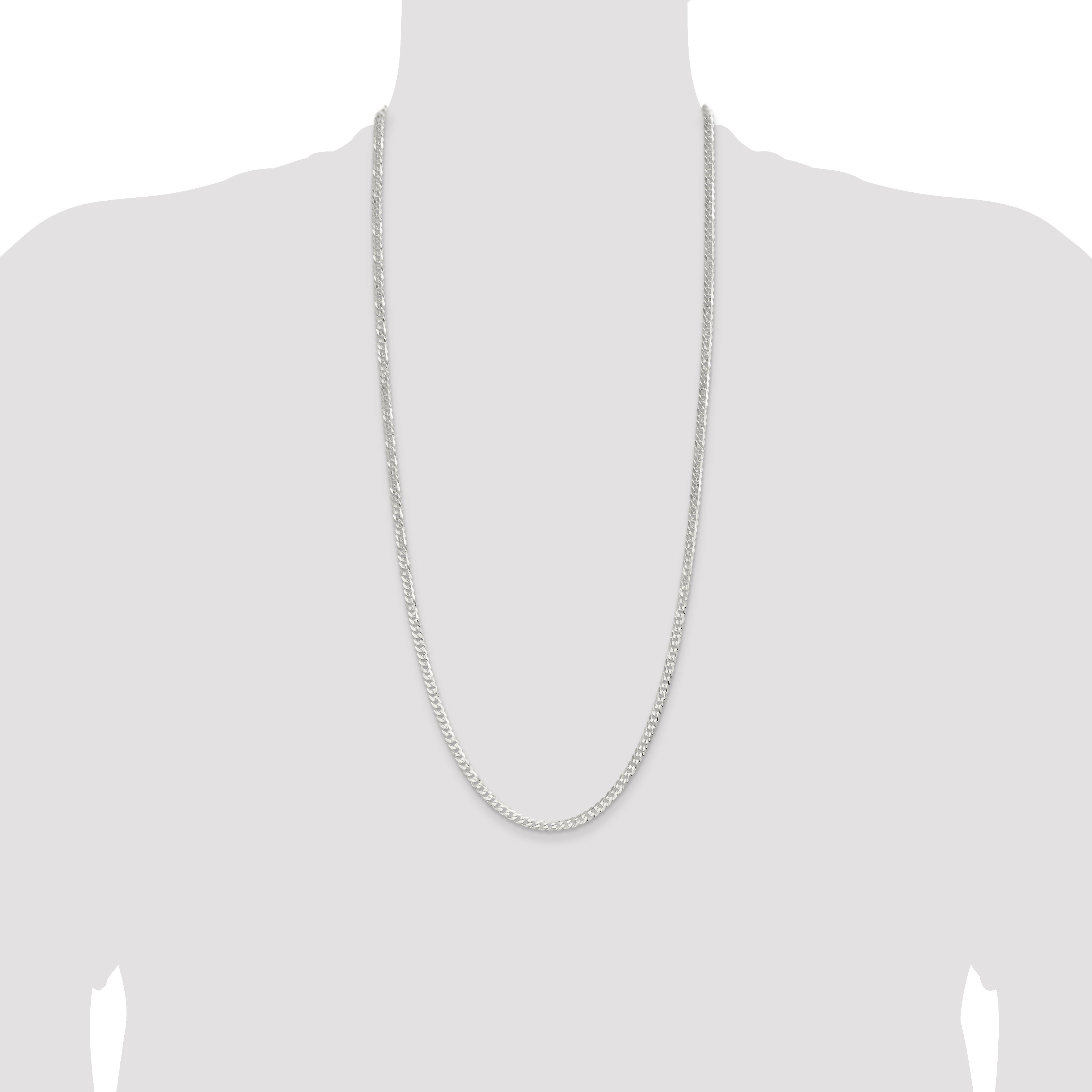 Sterling Silver 3.8mm Flat Curb Chain