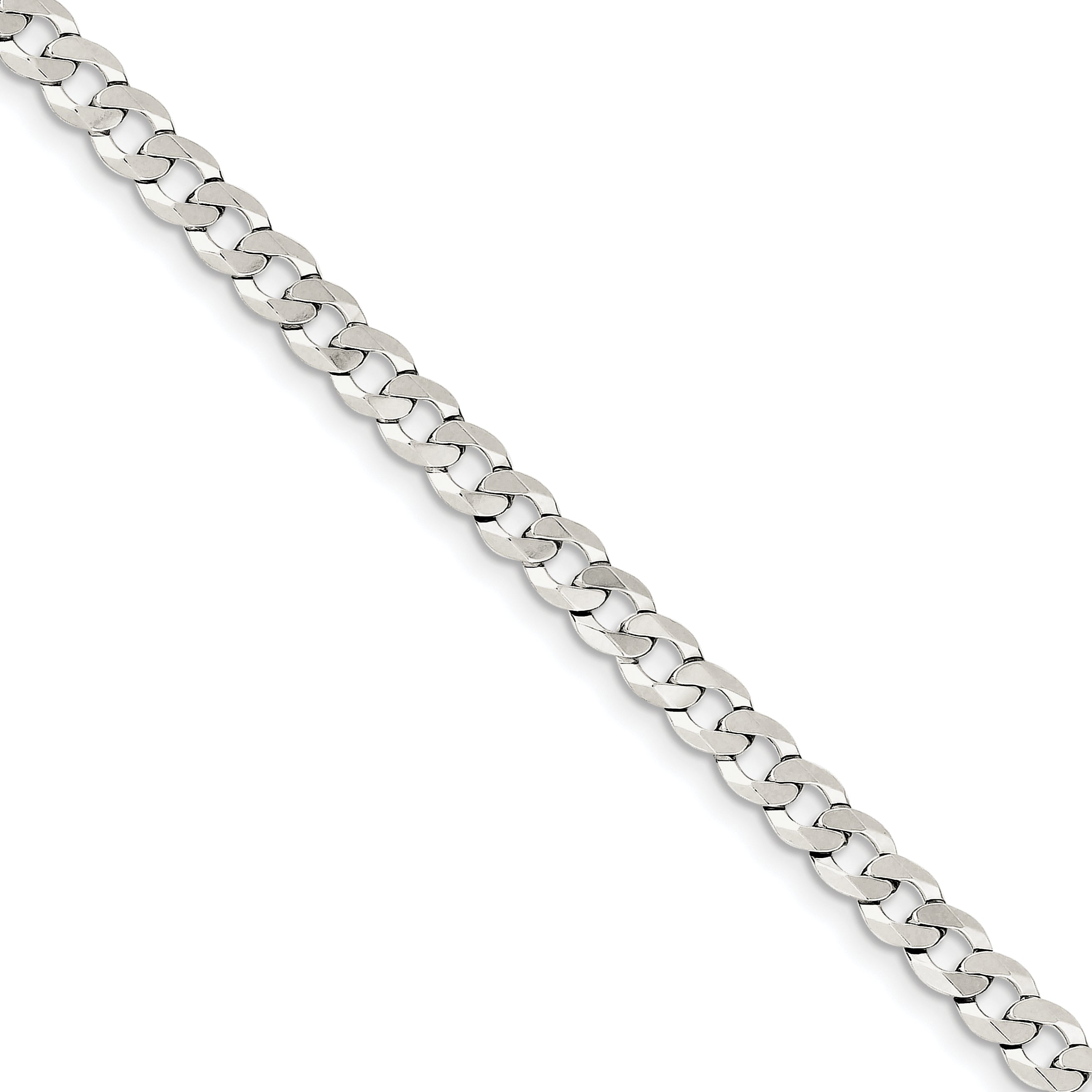 Sterling Silver 5.75mm Close Link Flat Curb Chain