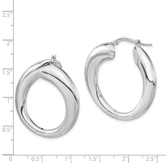 Sterling Silver Polished Twisted Round Hoop Earrings