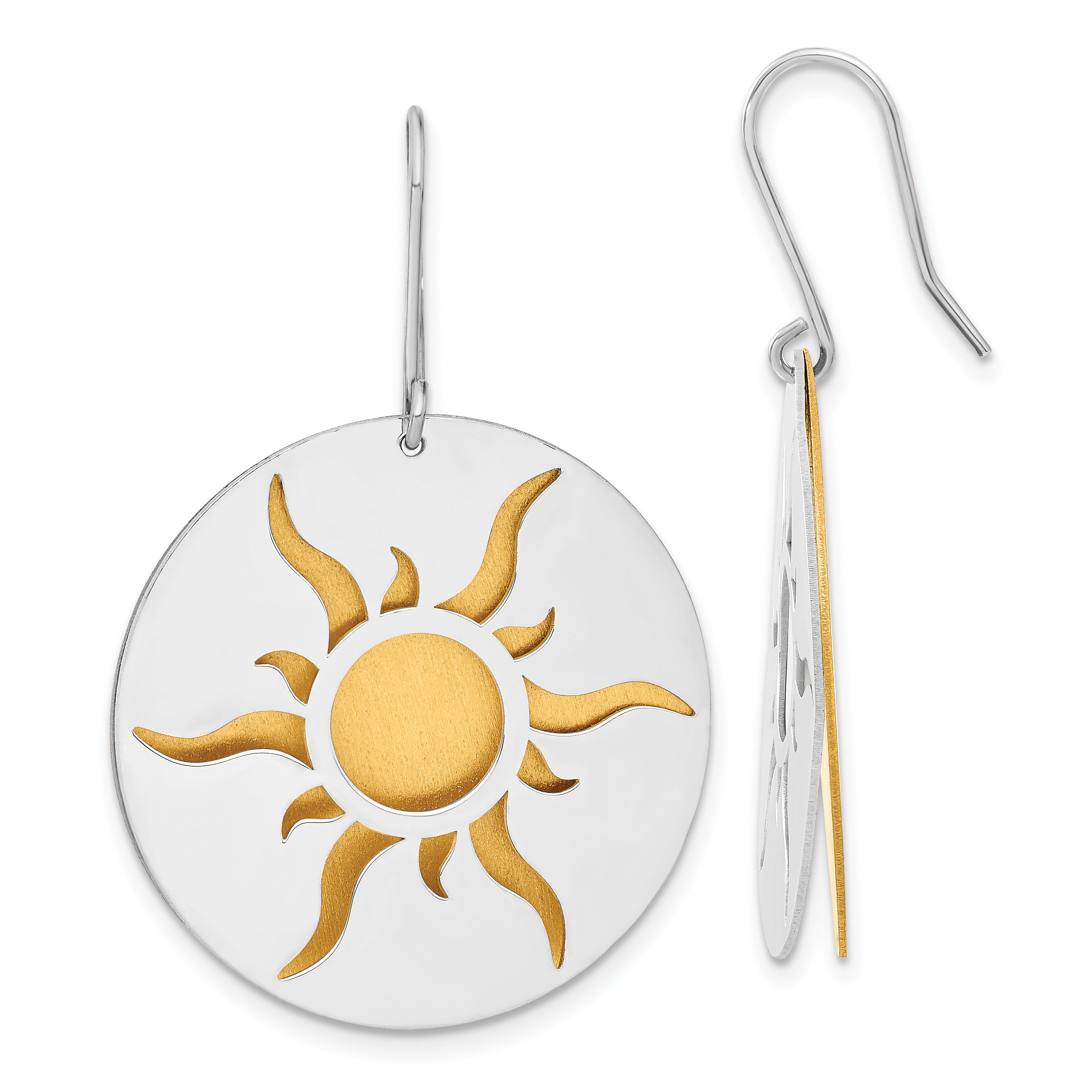 Sterling Silver & 14K Gold-plated Sun Dangle Earrings