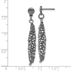 Sophia Jewelers Sterling Silver Ruthenium Plated Textured Dangle Earrings