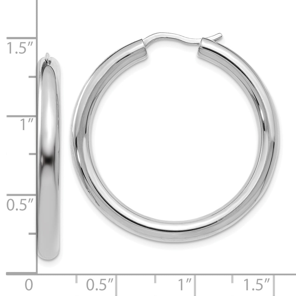 Sophia Jewelers Sterling Silver Rhodium-Plated Hoop Earrings Polished Elegant Design