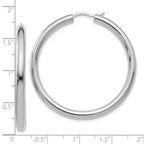 Sophia Jewelers Sterling Silver Rhodium-Plated Hoop Earrings Polished Elegance