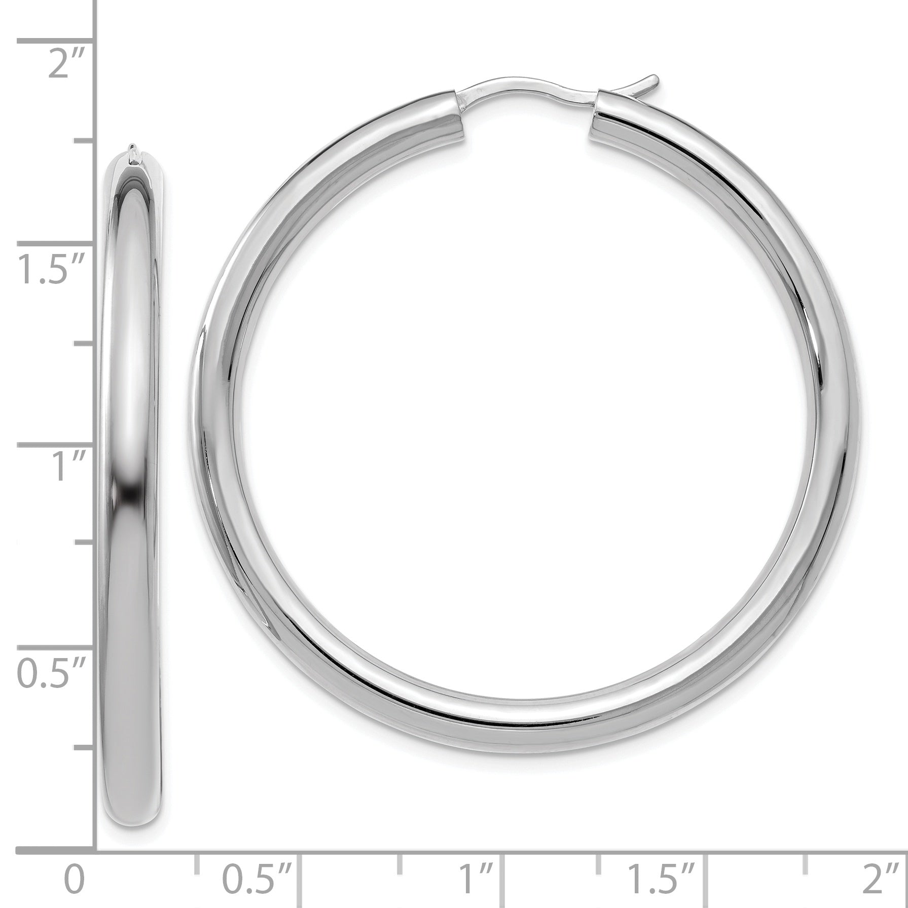 Sophia Jewelers Sterling Silver Rhodium-Plated Hoop Earrings Polished Elegance