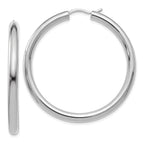 Sterling Silver Rhodium-plated 3.5mm Tube Earrings