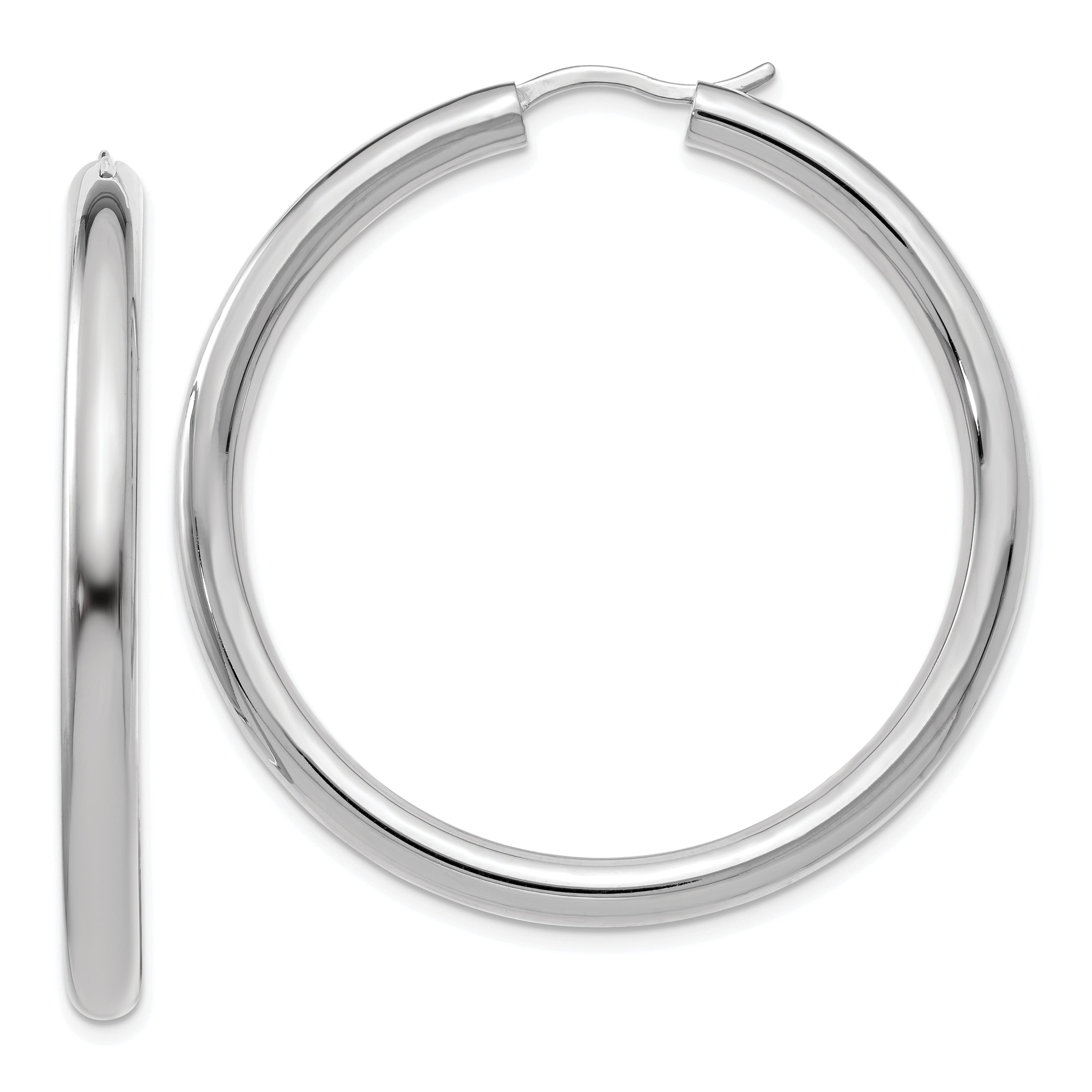 Sterling Silver Rhodium-plated 3.5mm Tube Earrings