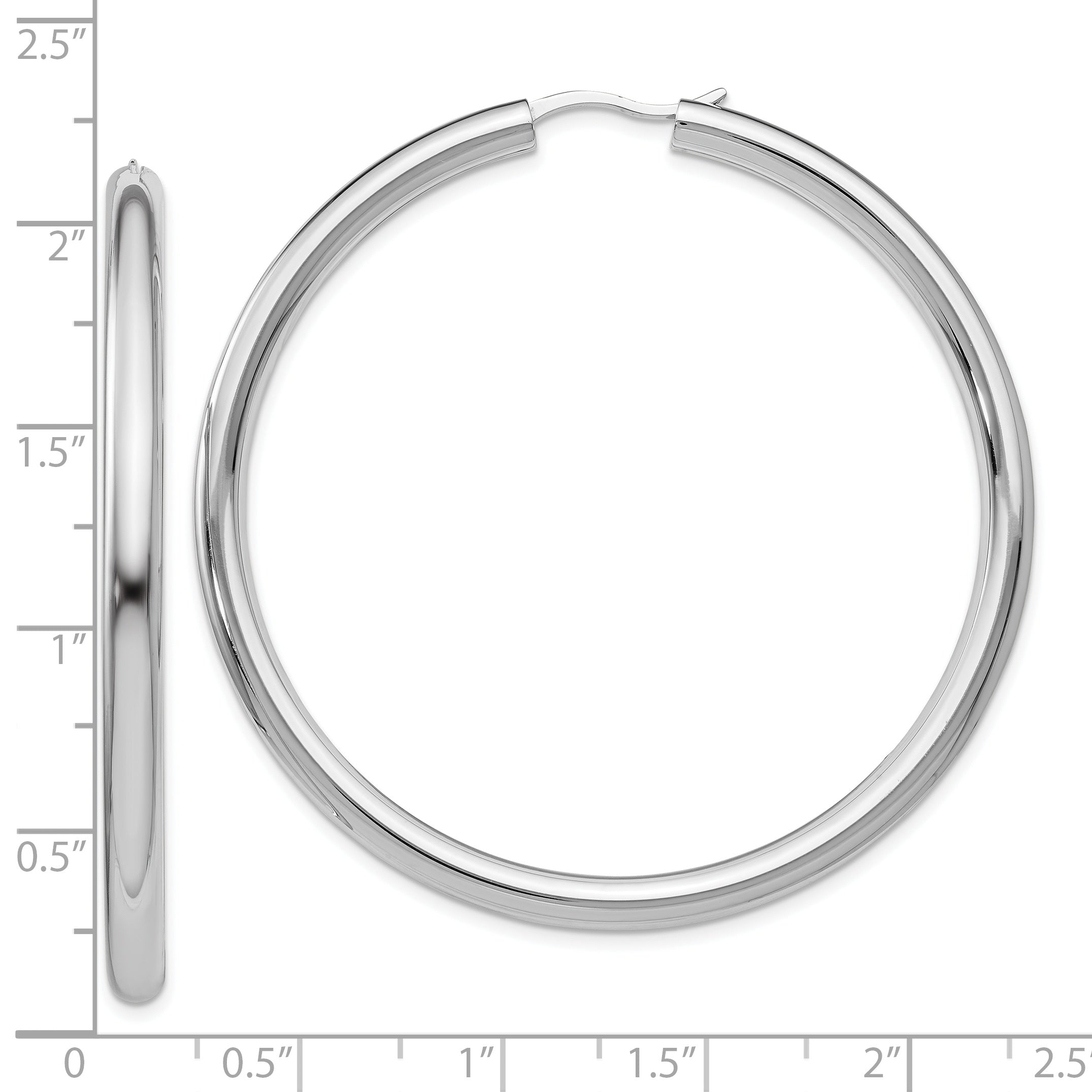 Sophia Jewelers 925 Sterling Silver Hoop Earrings with Rhodium Polish
