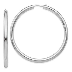 Sterling Silver Rhodium-plated 3.5mm Tube Earrings