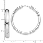 Sophia Jewelers 925 Sterling Silver Polished Hoop Earrings Rhodium Plated