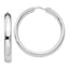 Sterling Silver Rhodium-plated 5mm Half Round Tube Earrings