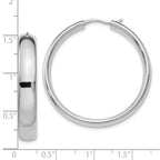 Sterling Silver 925 Rhodium-Plated Hoop Earrings, Polished Elegant Design