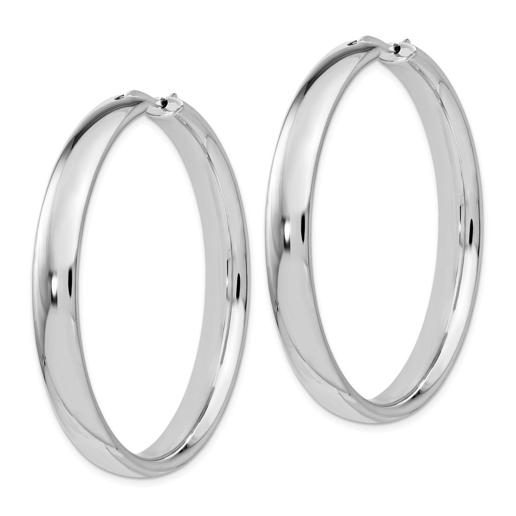 Sophia Jewelers Sterling Silver Rhodium-Plated Hoop Earrings
