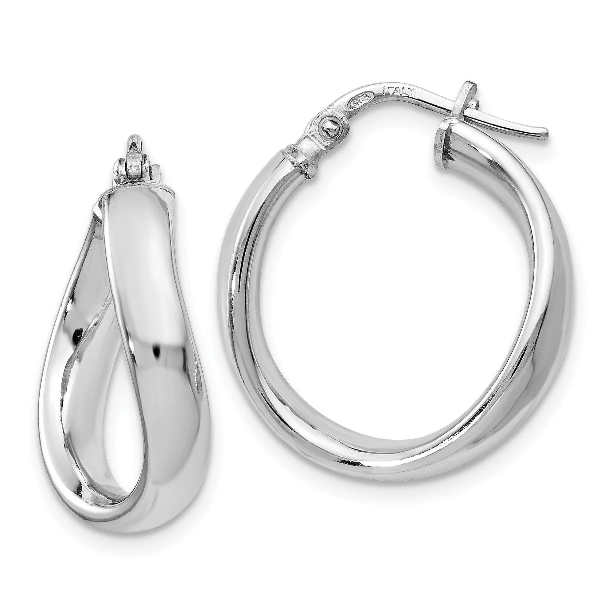 Sterling Silver Polished Twisted Hoop Earrings Main image