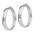 Sterling Silver 925 Polished Hollow Hoop Earrings for Women