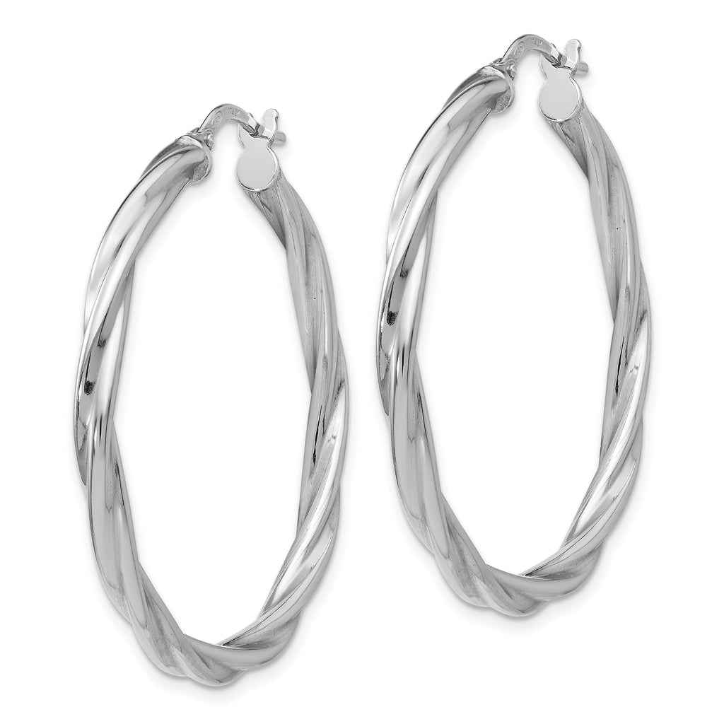 Sophia Jewelers 925 Sterling Silver Twisted Hoop Earrings with Rhodium Polish